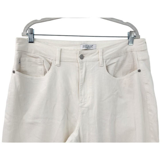 Judy Blue Lila Mid Rise Split Hem Bootcut Size 18 W  White - Picture 5 of 11